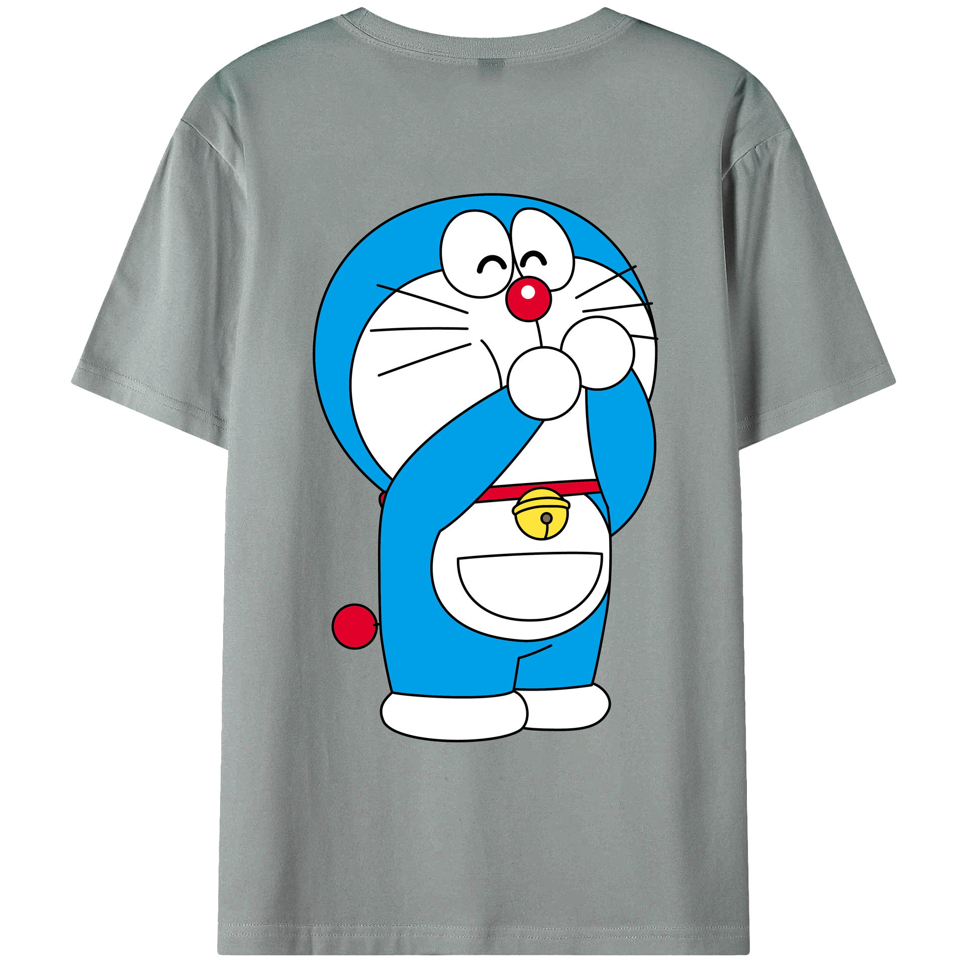 （画像用） ドラえもん Doraemon 綿100％ メンズ半袖Tシャツ（バックプリント） 通気性